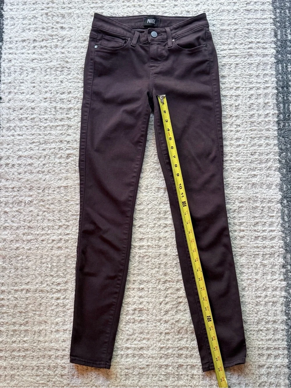 PAIGE $189 Verdugo Ultra Skinny Jeans in Dark Wine 25 - Picture 5 of 8